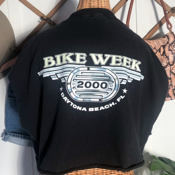 Vintage Bike Week Hand Cut Crop Top - Picture 3 of 3